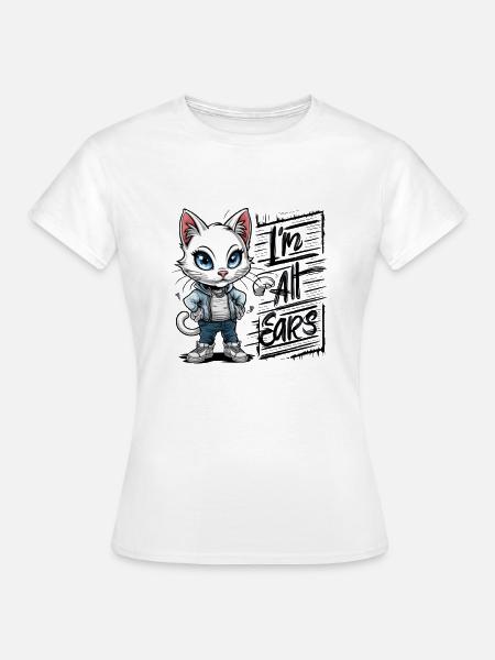 ICH BIN GANZ OHR - Frauen T-Shirt - Weiß