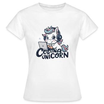 LICORNE DU CODAGE - T-shirt Femme - blanc - Devant - AI Model Female 172 dark (172cm)