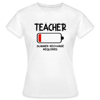 Batterie d’enseignant vide en été - T-shirt Femme - blanc - Devant - AI Model Female 172 dark (172cm)