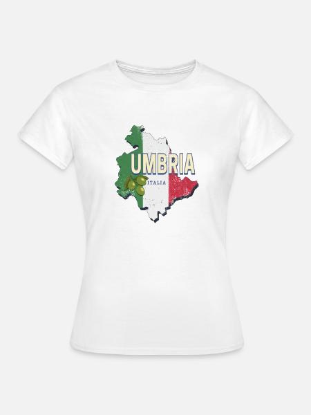 Umbrien Italien Region Landkarte Vintage Souvenir - Frauen T-Shirt - Weiß