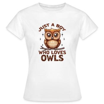 Hibou Oiseau Nocturne Animal Juste Un Garçon Qui Aime - T-shirt Femme - blanc - Devant - AI Model Female 172 dark (172cm)