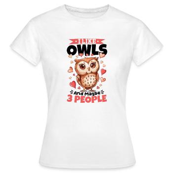 Hibou oiseau nocturne Animal J’aime les hiboux - T-shirt Femme - blanc - Devant - AI Model Female 172 dark (172cm)
