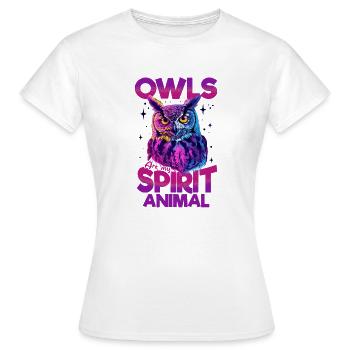 Hibou Oiseau Nocturne Animal Les Hiboux sont mon - T-shirt Femme - blanc - Devant - AI Model Female 172 dark (172cm)
