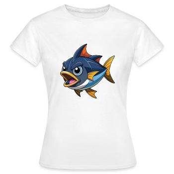 THON À NAGEOIRES NOIRES - T-shirt Femme - blanc - Devant - AI Model Female 172 dark (172cm)