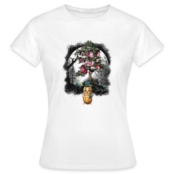 Perce-neige de randonnée dans les bois de printemps de cacahuète - T-shirt Femme - blanc - Devant - AI Model Female 172 dark (172cm)