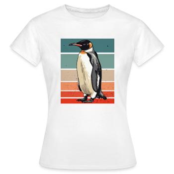 Penguin Retro - Frauen T-Shirt - Weiß - Vorne - AI Model Female 172 dark (172cm)