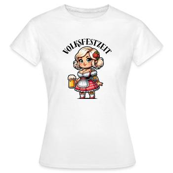 Temps de fête folklorique - T-shirt Femme - blanc - Devant - AI Model Female 172 dark (172cm)
