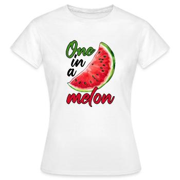 One In A Melon Funny Melon Summer - Women's T-Shirt - white - Front - AI Model Female 172 dark (172cm)