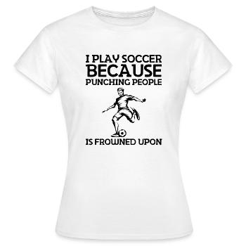 Fußballmannschaft Fußballdesign Fußballspieler - Frauen T-Shirt - Weiß - Vorne - AI Model Female 172 dark (172cm)