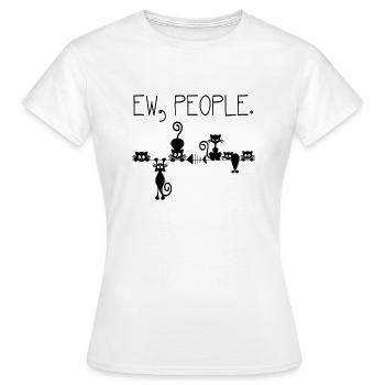 Ew People Black Cat Funny - Women's T-Shirt - white - Front - AI Model Female 172 dark (172cm)