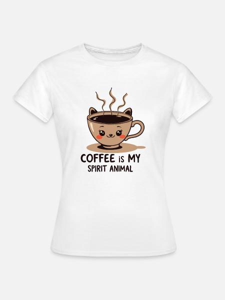 KAFFEE IST MEIN SEELENTIER - Frauen T-Shirt - Weiß