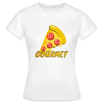 Gourmet-Pizzastücke Grafik Gourmet Pizza Slice - Frauen T-Shirt - Weiß - Vorne - AI Model Female 172 dark (172cm)