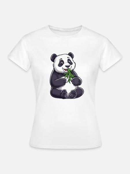 Pandabär mit Bambus - Frauen T-Shirt - Weiß