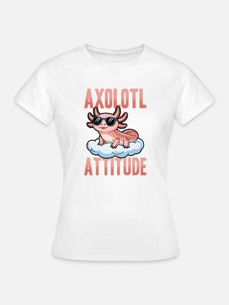 Funny Axolotl Kawaii Axolotl Attitude - Dame-T-shirt - hvid
