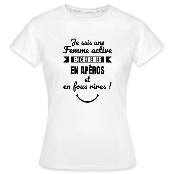 cadeau anniversaire beauf femme copine humour aper - T-shirt Femme - blanc - Devant - AI Model Female 172 dark (172cm)