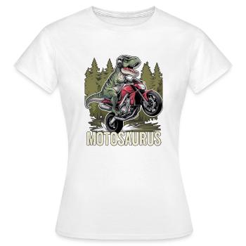 motosaurus - dinosaure et moto - T-shirt Femme - blanc - Devant - AI Model Female 172 dark (172cm)