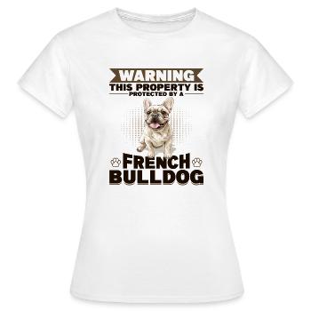 Bouledogue français Frechie Avertissement de race de chien - T-shirt Femme - blanc - Devant - AI Model Female 172 dark (172cm)