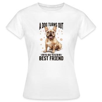 Bouledogue français Frechie Race de chien - T-shirt Femme - blanc - Devant - AI Model Female 172 dark (172cm)