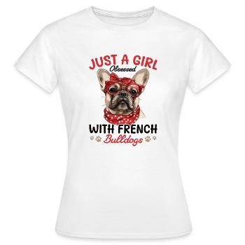 Bouledogue français Frechie Race de chien Juste une fille - T-shirt Femme - blanc - Devant - AI Model Female 172 dark (172cm)