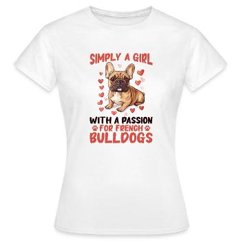 Bouledogue français Frechie Race de chien simplement une fille - T-shirt Femme - blanc - Devant - AI Model Female 172 dark (172cm)