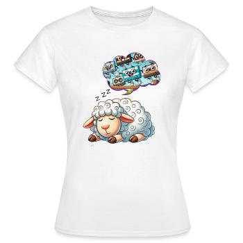 Rêves de moutons - T-shirt Femme - blanc - Devant - AI Model Female 172 dark (172cm)