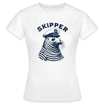 Phoque skipper - T-shirt Femme - blanc - Devant - AI Model Female 172 dark (172cm)