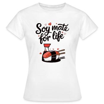 Geschenkidee lustig Zitat Design Sushi Soja Soße - Frauen T-Shirt - Weiß - Vorne - AI Model Female 172 dark (172cm)