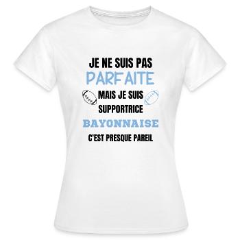 Supportrice Bayonnaise Parfaite Rugby - T-shirt Femme - blanc - Devant - AI Model Female 172 dark (172cm)