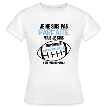 Supportrice Bayonnaise Parfaite Rugby - T-shirt Femme - blanc - Devant - AI Model Female 172 dark (172cm)