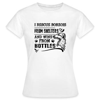 I Rescue Borzois From Shelters - Women's T-Shirt - white - Front - AI Model Female 172 dark (172cm)