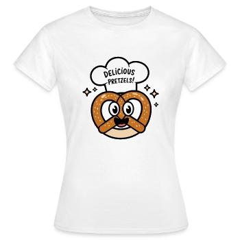 DÉLICIEUX BRETZELS - T-shirt Femme - blanc - Devant - AI Model Female 172 dark (172cm)