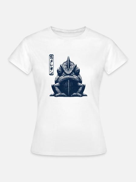 Mürrisches Chamäleon - Frauen T-Shirt - Weiß