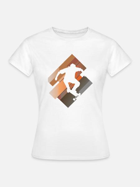 Skater Longboard - Frauen T-Shirt - Weiß