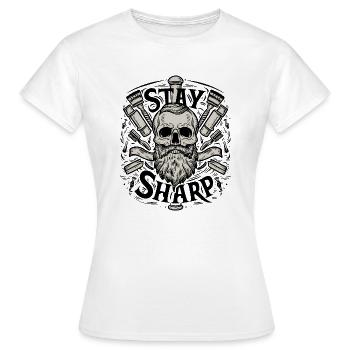 Stay sharp barber - Women's T-Shirt - white - Front - AI Model Female 172 dark (172cm)