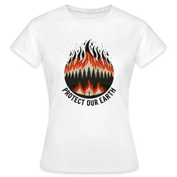 ARRÊTER LES INCENDIES - T-shirt Femme - blanc - Devant - AI Model Female 172 dark (172cm)