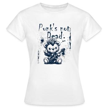 Punk's not Dead Teddy - Frauen T-Shirt - Weiß - Vorne - AI Model Female 172 dark (172cm)
