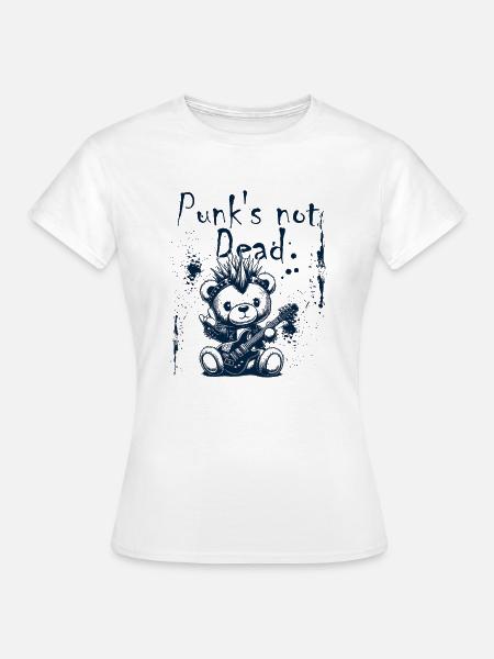 Punk's not Dead Teddy - Frauen T-Shirt - Weiß