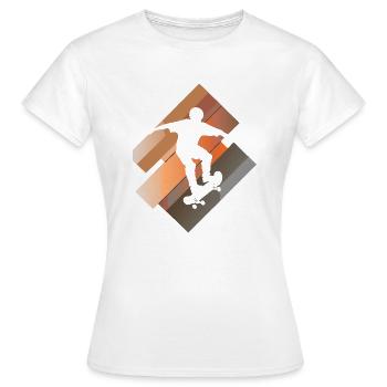 Planche à roulettes Skating Kickflip - T-shirt Femme - blanc - Devant - AI Model Female 172 dark (172cm)