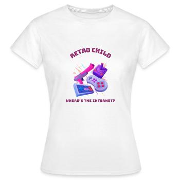 Retro child - Où est Internet ? - T-shirt Femme - blanc - Devant - AI Model Female 172 dark (172cm)