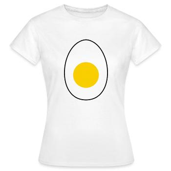 Ei Kostüm Karneval Fasching Eier Spiegelei - Frauen T-Shirt - Weiß - Vorne - AI Model Female 172 dark (172cm)