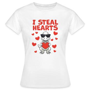 Je vole des coeurs Cadeau de la Saint-Valentin drôle - T-shirt Femme - blanc - Devant - AI Model Female 172 dark (172cm)