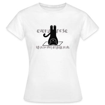 Yoga Cat Pose Inspirational Quote Yoga Cat Pose - Women's T-Shirt - white - Front - AI Model Female 172 dark (172cm)