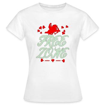 Umarmungsfreie Zone Valentinstag - Frauen T-Shirt - Weiß - Vorne - AI Model Female 172 dark (172cm)