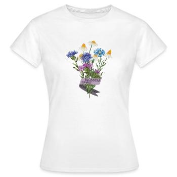 Blossom Spirit Blumenstrauß Blossom Spirit Floral - Frauen T-Shirt - Weiß - Vorne - AI Model Female 172 dark (172cm)