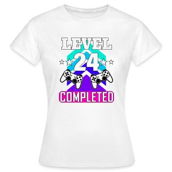 anniversaire de jeu haha comme c’est drôle - T-shirt Femme - blanc - Devant - AI Model Female 172 dark (172cm)