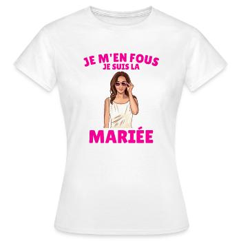 Femme Future Mariée EVJF Accessoire Jeune Fille - T-shirt Femme - blanc - Devant - AI Model Female 172 dark (172cm)