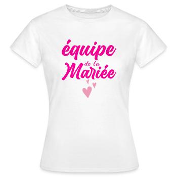 équipe de La Mariée EVJF Team Future Mariée Bride - T-shirt Femme - blanc - Devant - AI Model Female 172 dark (172cm)
