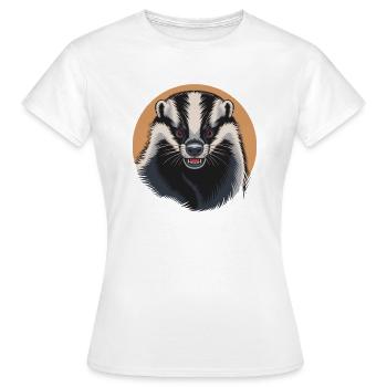 Wütender Dachs Wild Honig Tier Furchtlos Heftig - Frauen T-Shirt - Weiß - Vorne - AI Model Female 172 dark (172cm)