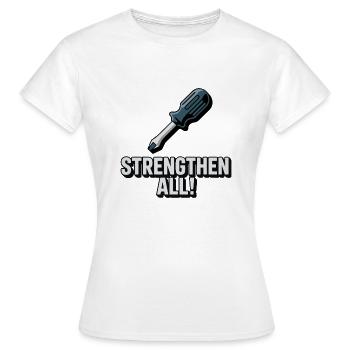 ALLE STÄRKEN - Frauen T-Shirt - Weiß - Vorne - AI Model Female 172 dark (172cm)