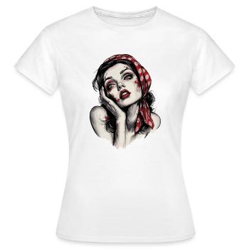 Musique Rockabilly 50 Zombie Girl Rockabella - T-shirt Femme - blanc - Devant - AI Model Female 172 dark (172cm)